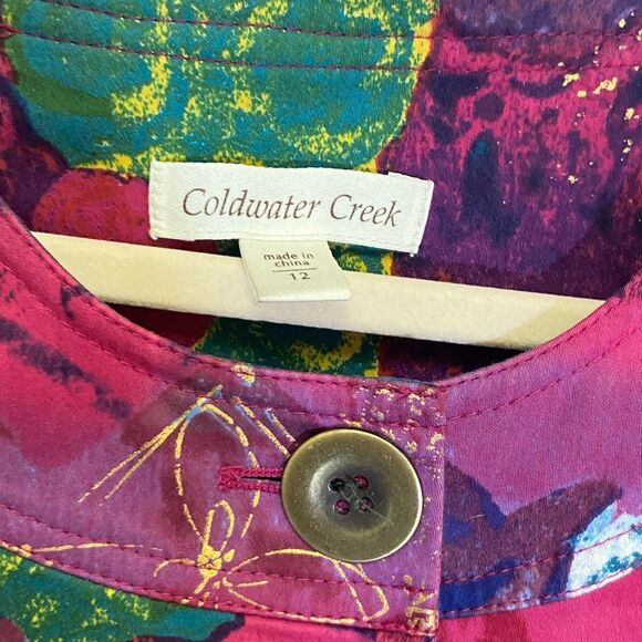 Coldwater Creek - 3/4 Sleeve Colorful Artsy Jacket - size 12 - Picture 3 of 7